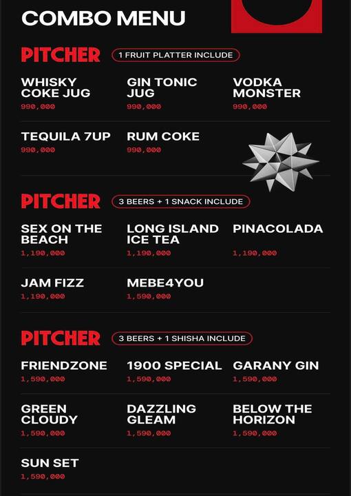 1900 bar menu coctail