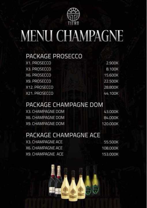 titan lounge menu champange 